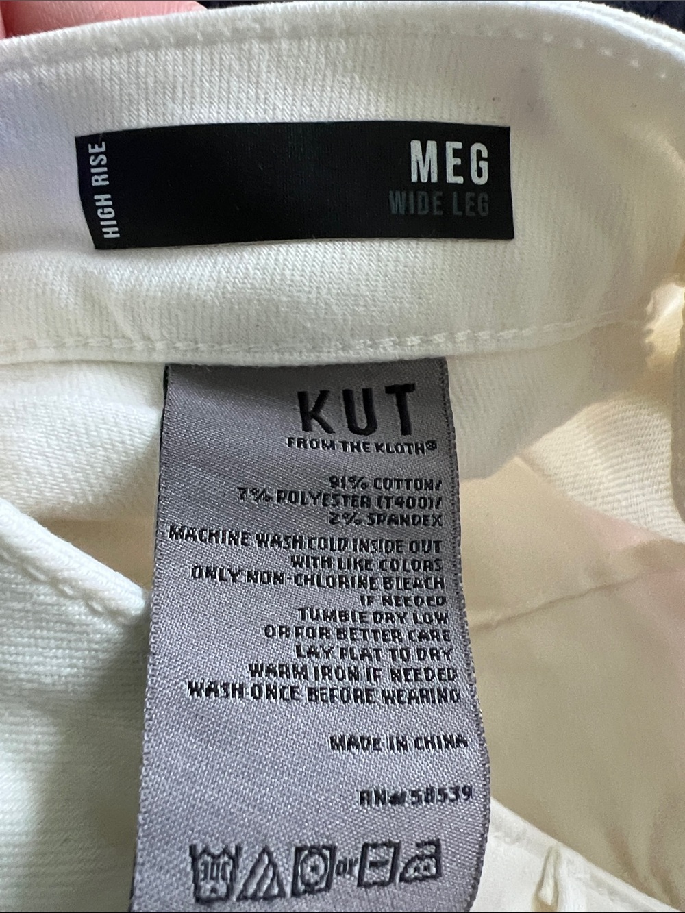 Kut From the Kloth Women's Meg Wide Leg with Zipper Pocket in Off White Size 4 - Picture 8 of 8